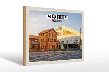 Panneau en bois villes Munich Pasing centre-ville 30x20cm 1