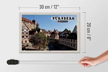 Panneau en bois villes Nuremberg Gostenhof vieille ville 30x20cm 4