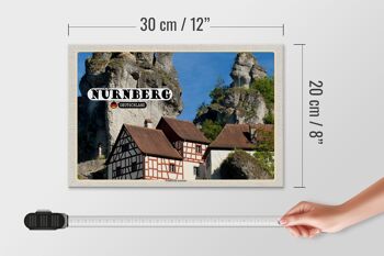 Panneau en bois villes Nuremberg Suisse franconienne 30x20cm 4