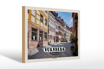 Panneau en bois villes Nuremberg Weißgerbergasse 30x20cm cadeau 1