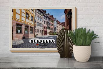 Panneau en bois villes Nuremberg Weißgerbergasse 30x20cm cadeau 3