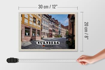 Panneau en bois villes Nuremberg Weißgerbergasse 30x20cm cadeau 4