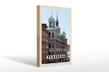 Panneau en bois villes bâtiment de la mairie de Nuremberg 20x30cm cadeau 1