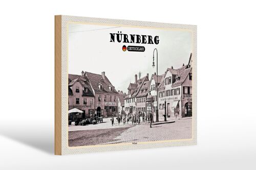 Holzschild Städte Nürnberg Wöhrd Altstadt 30x20cm