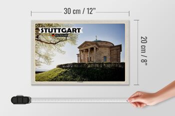 Panneau en bois villes Stuttgart tombe chapelle architecture 30x20cm 4