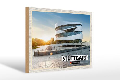 Holzschild Städte Stuttgart Mercedes-Benz Museum 30x20cm