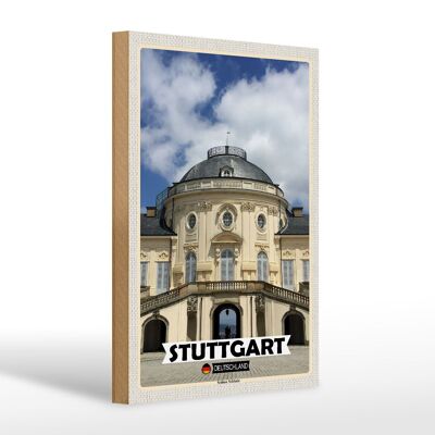 Cartel de madera ciudades Castillo de Stuttgart Soledad 20x30cm