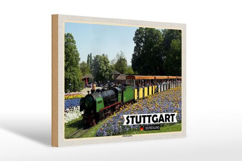 Holzschild Städte Stuttgart Killesbergbahn Park 30x20cm
