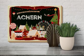 Panneau en bois voeux de Noël ACHERN cadeau 30x20cm 3