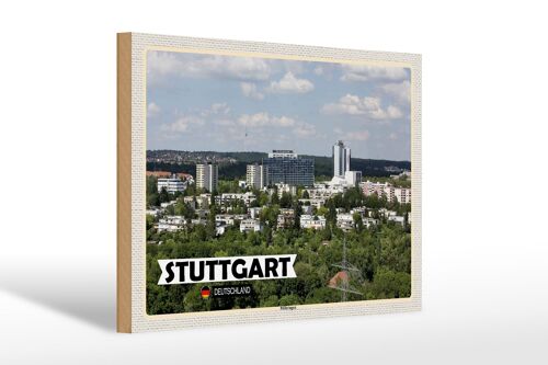 Holzschild Städte Stuttgart Möhringen Stadt 30x20cm