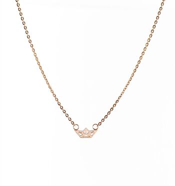 Collier bateau or rose 2