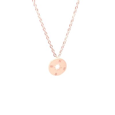 Necklace compass rose gold