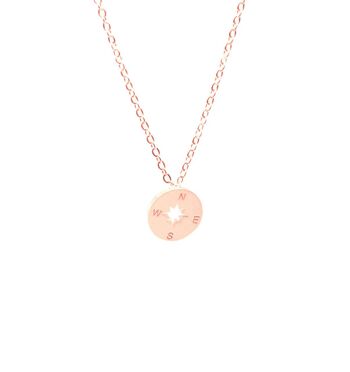 Collier boussole or rose 1