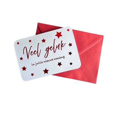 Moving house card - Dutch and red foil