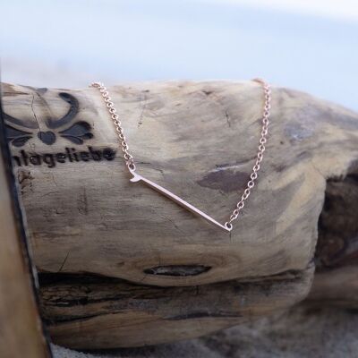 Surfboard necklace rose gold