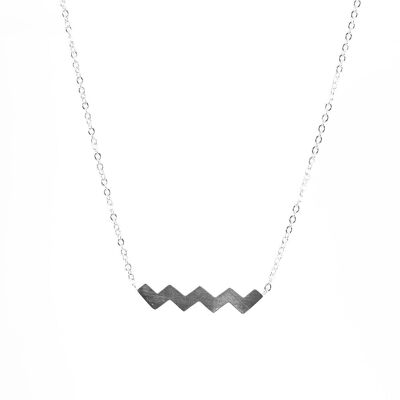 Necklace long wave silver
