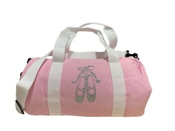 Sac de danse rose chaussons argent