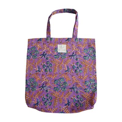 Floral printed cotton tote bag N°53