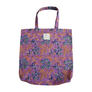 Tote bag en coton imprimé fleuri N°53