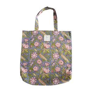 Tote bag en coton imprimé fleuri N°55