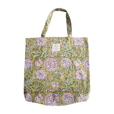Floral printed cotton tote bag N°56