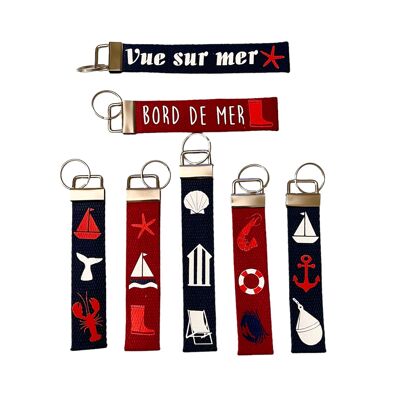 Pack of 7 marine atmosphere key rings