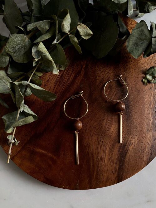Wooden Ball Earrings - Una
