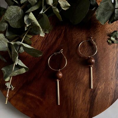Wooden Ball Earrings - Una