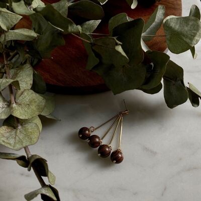 Boucles d'oreilles boules en bois – Rêve