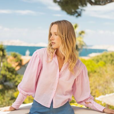 Blouse Parme rose poudré