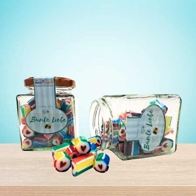 Colorful love: Handmade candies in a screw-top jar (10 x 120g)