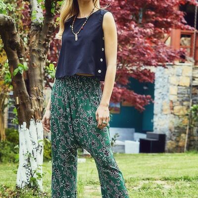 Printed Harem Pants Green