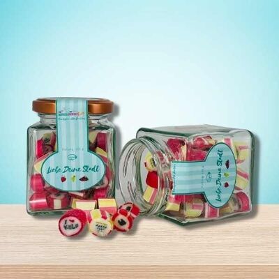 Love your city: Handmade candies in a screw-top jar (10 x 120g)