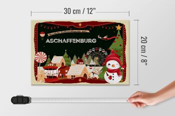 Panneau en bois Salutations de Noël ASCHAFFENBURG cadeau 30x20cm 4