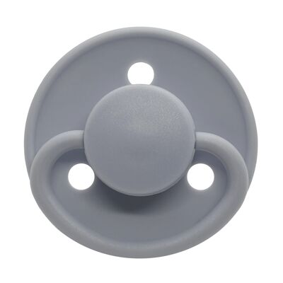 Round Pacifier Silicone 0m Grey Seal