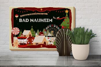 Panneau en bois Salutations de Noël de BAD NAUHEIM 30x20cm 3