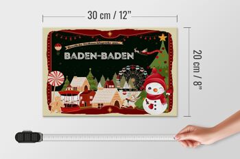 Panneau en bois Salutations de Noël de BADEN-BADEN 30x20cm 4