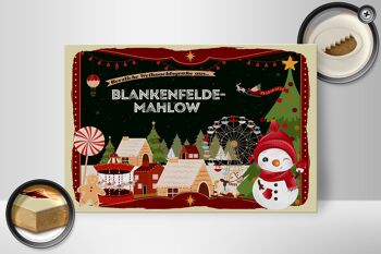 Panneau en bois Salutations de Noël BLANKENFELDE-MAHLOW 30x20cm 2