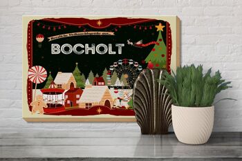 Panneau en bois Salutations de Noël de BOCHOLT cadeau 30x20cm 3