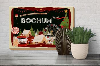 Panneau en bois Salutations de Noël de BOCHUM cadeau 30x20cm 3