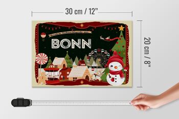 Panneau en bois Salutations de Noël de BONN cadeau 30x20cm 4