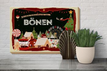 Panneau en bois Salutations de Noël du cadeau BÖNEN 30x20cm 3