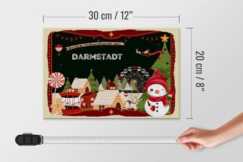 Panneau en bois Vœux de Noël DARMSTADT Fest 30x20cm 4