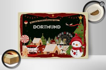 Panneau en bois Vœux de Noël DORTMUND cadeau 30x20cm 2