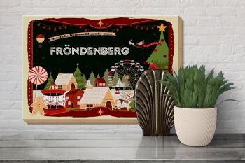 Panneau en bois Salutations de Noël Cadeau FRÖNDENBERG 30x20cm 3