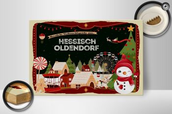 Panneau en bois Salutations de Noël HESSISCH OLDENDORF Fest 30x20cm 2