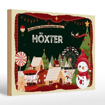 Cartel de madera Saludos navideños de HÖXTER regalo 30x20cm