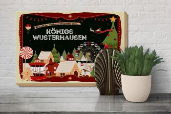 Panneau en bois Vœux de Noël KÖNIGS WUSTERHAUSEN 30x20cm 3