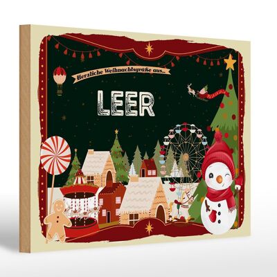 Cartello in legno auguri di Natale regalo VUOTO FISSO 30x20cm