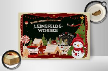 Panneau en bois Salutations de Noël LINEFELDE-WORBIS Fest 30x20cm 2